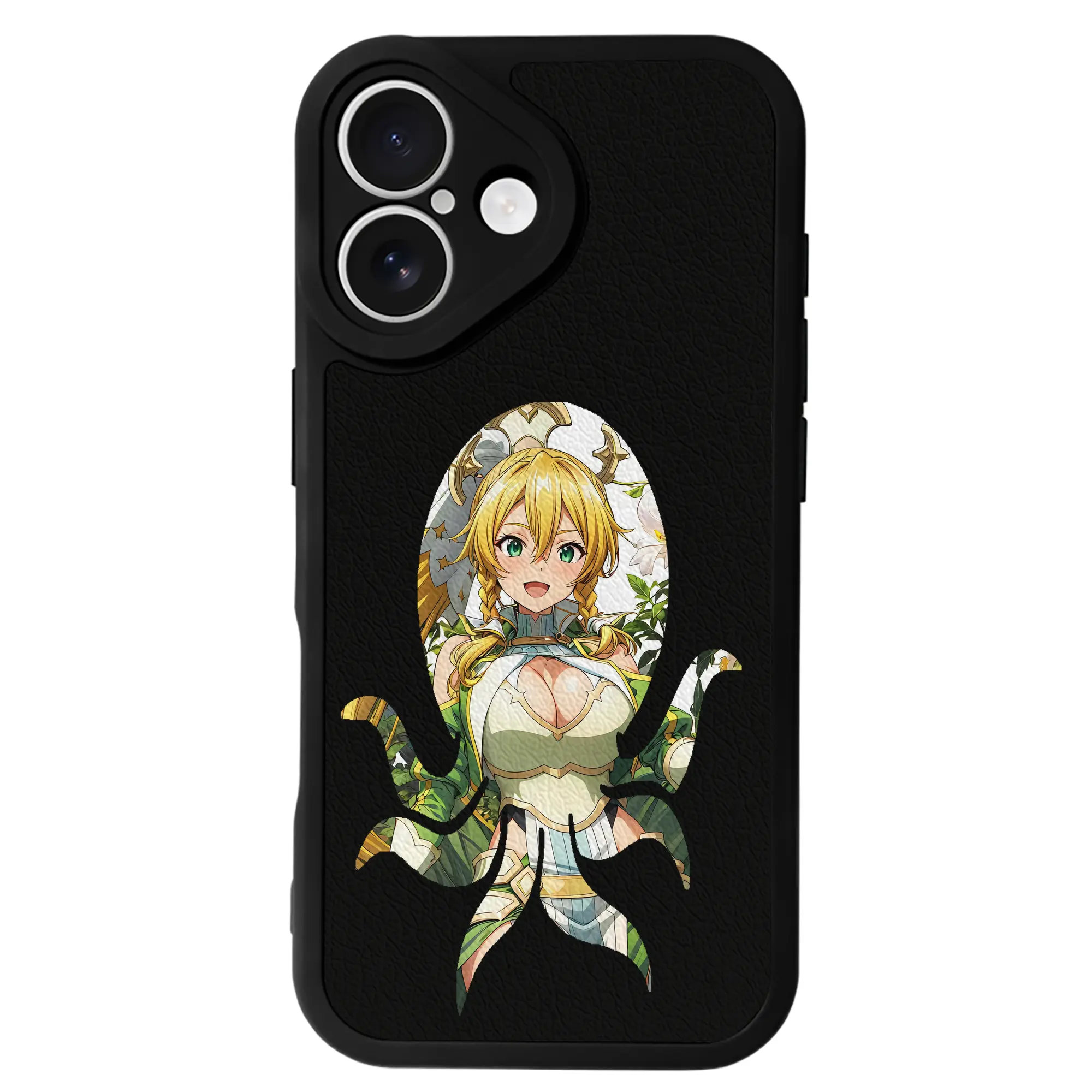 ソードアートオンライン グッズ リーファ - IPhone 16シリーズ対応 ・ シリコンスマホケース ・ レザー調 ・ 高精度フィット ・ 耐衝撃 ・ ワイヤレス充電対応 ・ 精密カット